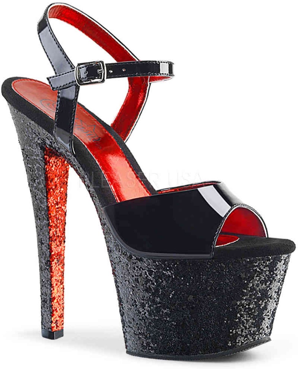 EU 40 = US 10 | SKY-309TTG | 7 Heel, 2 3/4 PF Two Tone Ankle Strap Sandal